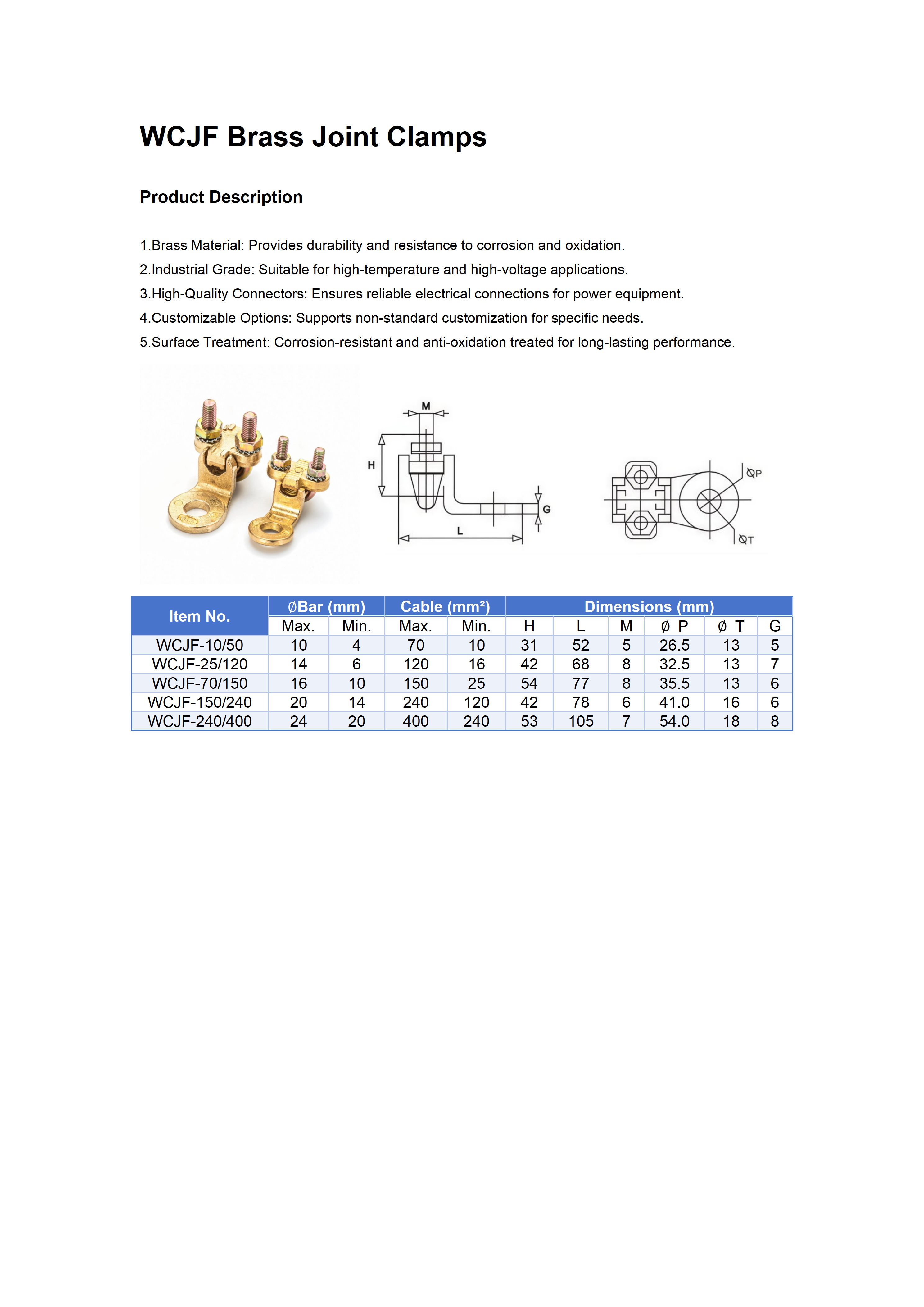 WCJF Brass Jointing Clamp detail 1
